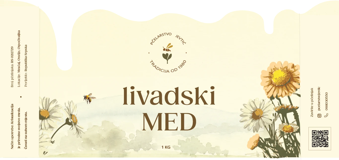 Etiketa za livadski med, 1 kg