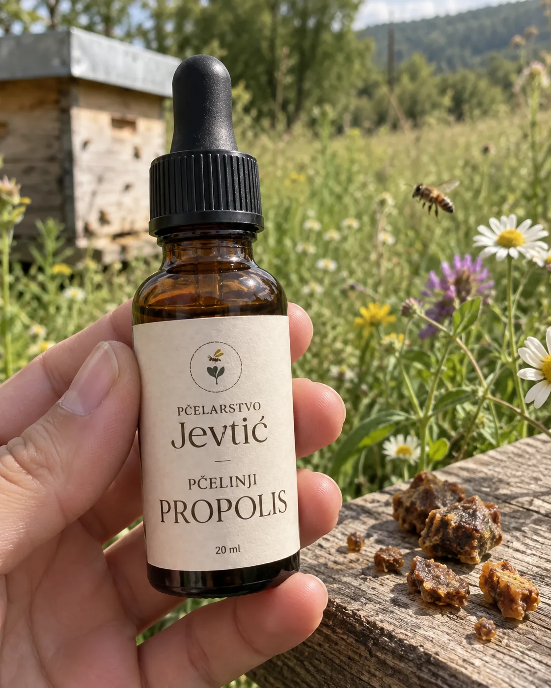 Pčelinji propolis u ruci
