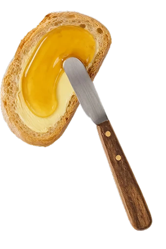 Kriška hljeba s medom i nožem preko nje